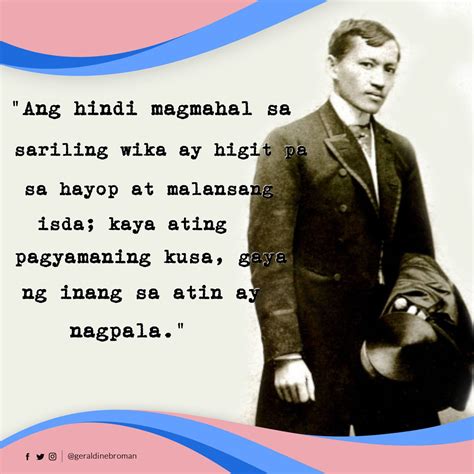 Ayon kay Gat <b>Jose</b> <b>Rizal</b> ang ating pambansang bayani “kabataan ang pag-asa ng <b>bayan</b>”. . Mga kasabihan ni jose rizal tungkol sa bayan